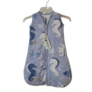 Blue Seahorse Nightgown Pajamas Sleeveless